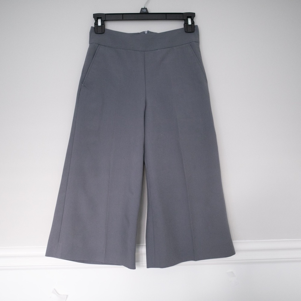 Gray culottes wide leg pants